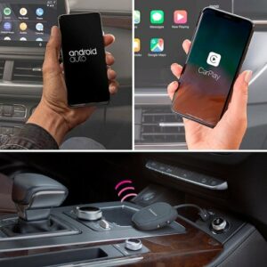 Aluratek - Wireless adapter for Apple CarPlay and Android Auto - Black