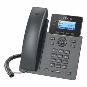 Ooma - 2602 2-Line IP Desk Phone Corded with 5-way Voice Conference - Black