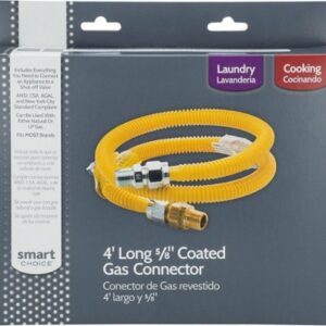 Smart Choice - 5/8" Safety+PLUS Stainless-Steel Gas Range Connector - Yellow