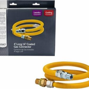 Smart Choice - 5/8" Safety+PLUS Stainless-Steel Gas Range Connector - Yellow