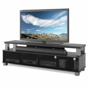 CorLiving - Bromley Wooden TV Stand, for TVs up to 95" - Ravenwood Black