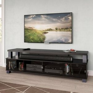 CorLiving - Bromley Wooden TV Stand, for TVs up to 95" - Ravenwood Black