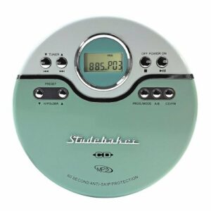 Studebaker - SB3703 Portable CD Player with FM Radio - Mint Green/White