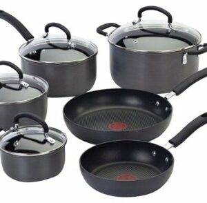 T-Fal - Ultimate Hard Anodized Nonstick 12-Piece Cookware Set - Gray