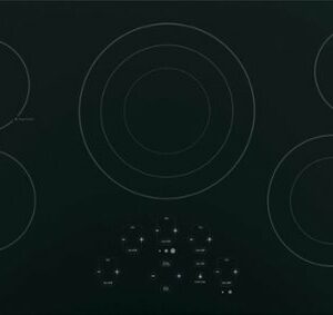 GE - 36" Built-In Electric Cooktop - Black on Black