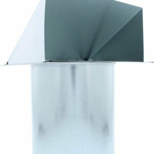 Zephyr - Duct 7 In. Round Exhaust Cap with Damper & Bird Screen for Range Hood - Silver