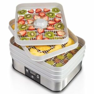 Hamilton Beach - 5-Tray Food Dehydrator - Silver/White