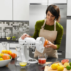 JE Citrus Juicer Attachment for Most KitchenAid Stand Mixers - White