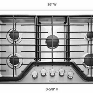 KitchenAid - 36" Built-In Gas Cooktop - Stainless Steel