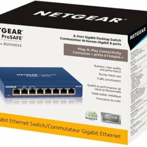 NETGEAR - 8-Port 10/100/1000 Gigabit Ethernet Unmanaged Switch - Blue