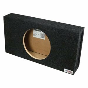 Atrend - 12" Single Sealed Shallow-Mount 5.5 Inch Height Subwoofer Truck Box - Charcoal