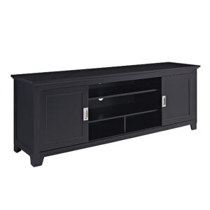 Walker Edison - Traditional Sliding Door TV Stand Cabinet for Most TVs Up to 78" - Black