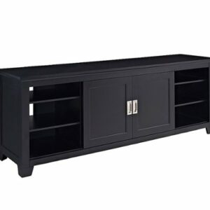 Walker Edison - Traditional Sliding Door TV Stand Cabinet for Most TVs Up to 78" - Black