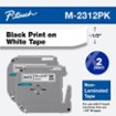 Brother - P-touch M2312PK Non-Laminated Label Tape (2-Pack) - Black on White