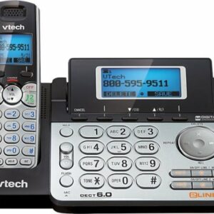 VTech - DS6151 DECT 6.0 Expandable 2-Line Cordless Phone with Digital Answering System and Dial-In Base - 1 Handset - Black