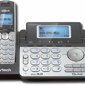 VTech - DS6151 DECT 6.0 Expandable 2-Line Cordless Phone with Digital Answering System and Dial-In Base - 1 Handset - Black