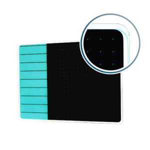 Floortex - Viztex Glacier Teal & Black Plan & Grid Glass Dry Erase Board - 17'' x 23'' - Teal