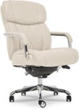 La-Z-Boy - Comfort and Beauty Sutherland Diamond-Quilted Bonded Leather Office Chair - Light Ivory