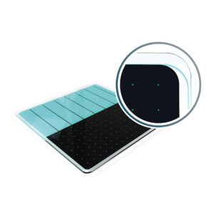 Floortex - Viztex Glacier Teal & Black Plan & Grid Glass Dry Erase Board - 14'' x 14'' - Light Teal